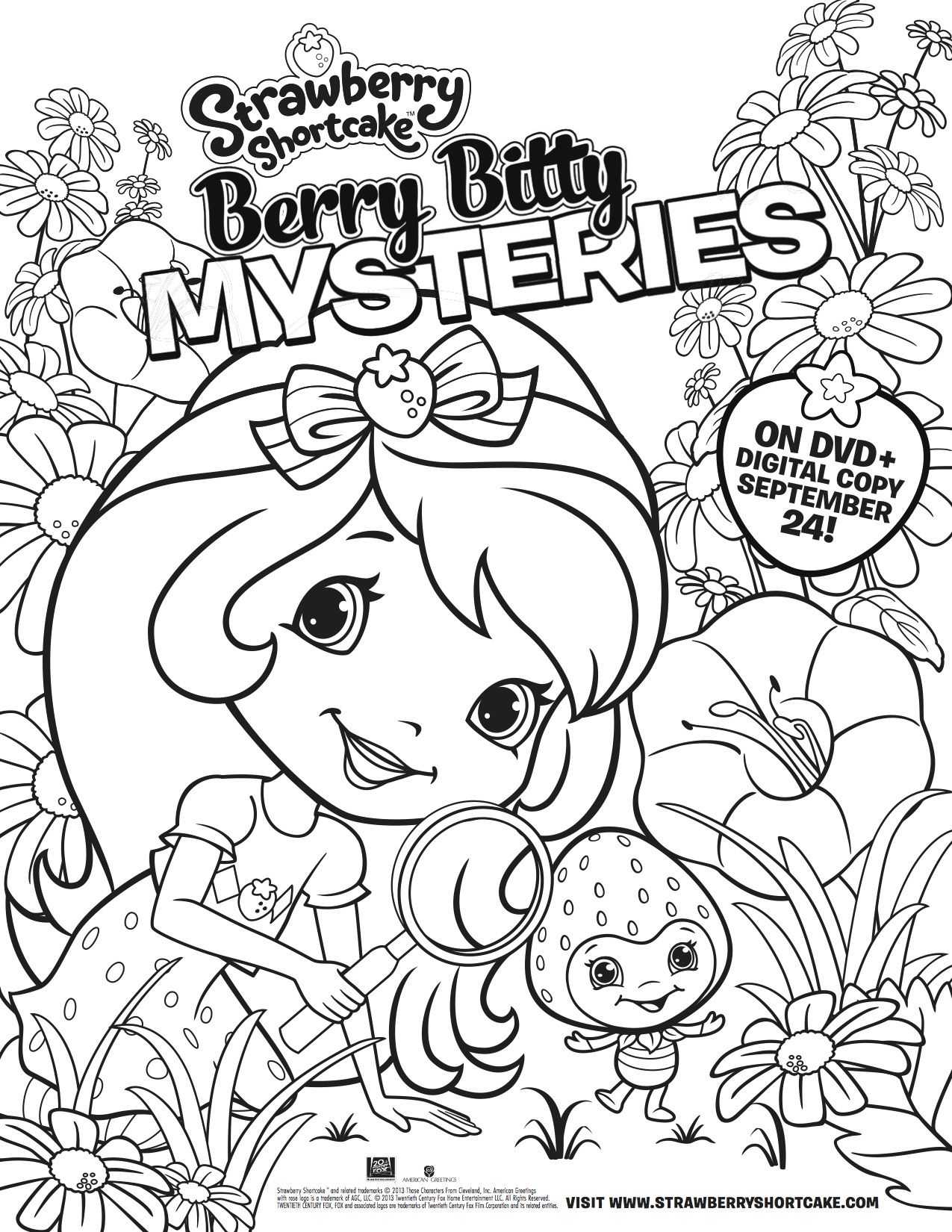 1275x1650 Strawberry Shortcake Coloring Page From Berry Bitty Mysteries Dvd