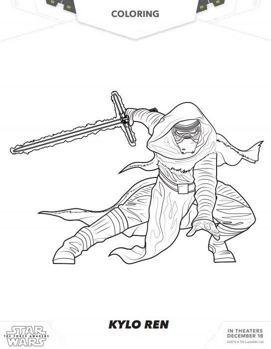 543x698 Star Wars Coloring Pages To Print The Force Awakens Dvd