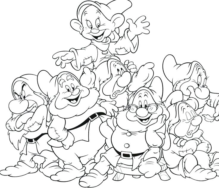 736x633 Inspiring Dwarfs Coloring Pages