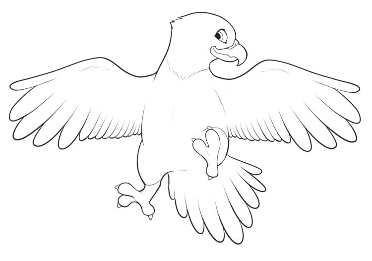 750x526 Eagle Drawing For Kids Free Coloring Pages