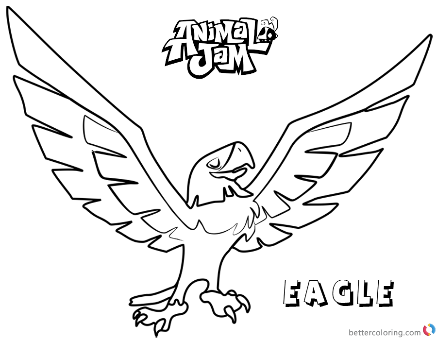 900x700 Animal Jam Coloring Pages Eagle