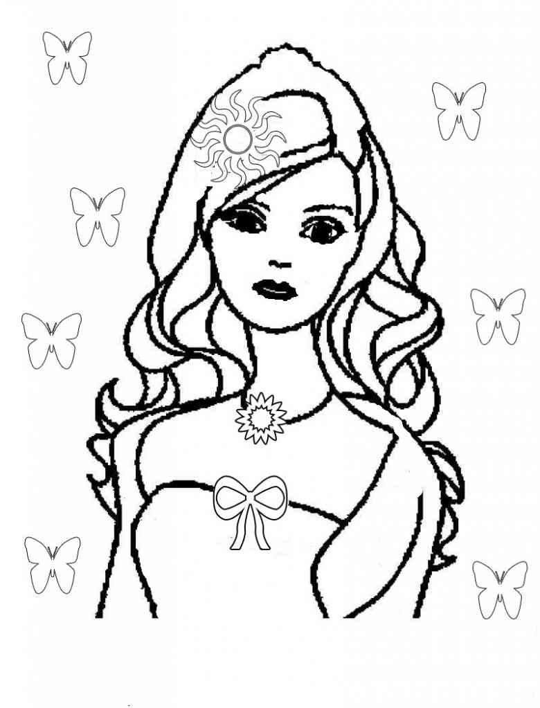 780x1023 Barbie Coloring Pages The Sun Flower Pages