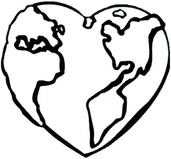 600x559 Earth Coloring Page