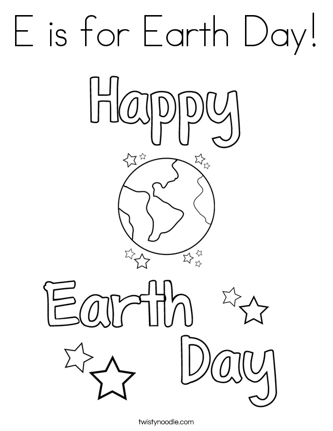 685x886 E Is For Earth Day Coloring Page