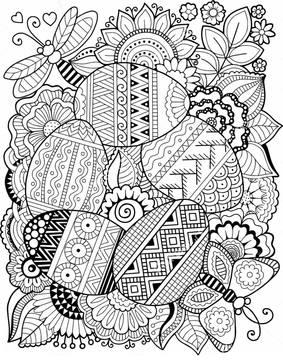 1197x1532 Easter Egg Zentangle Coloring Page Zentangle Coloring Pages