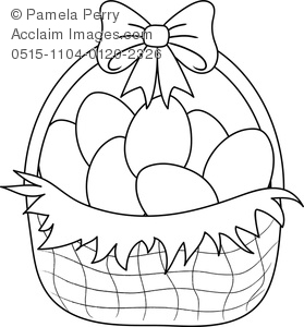 279x300 Clip Art Image Of An Easter Basket Coloring Page