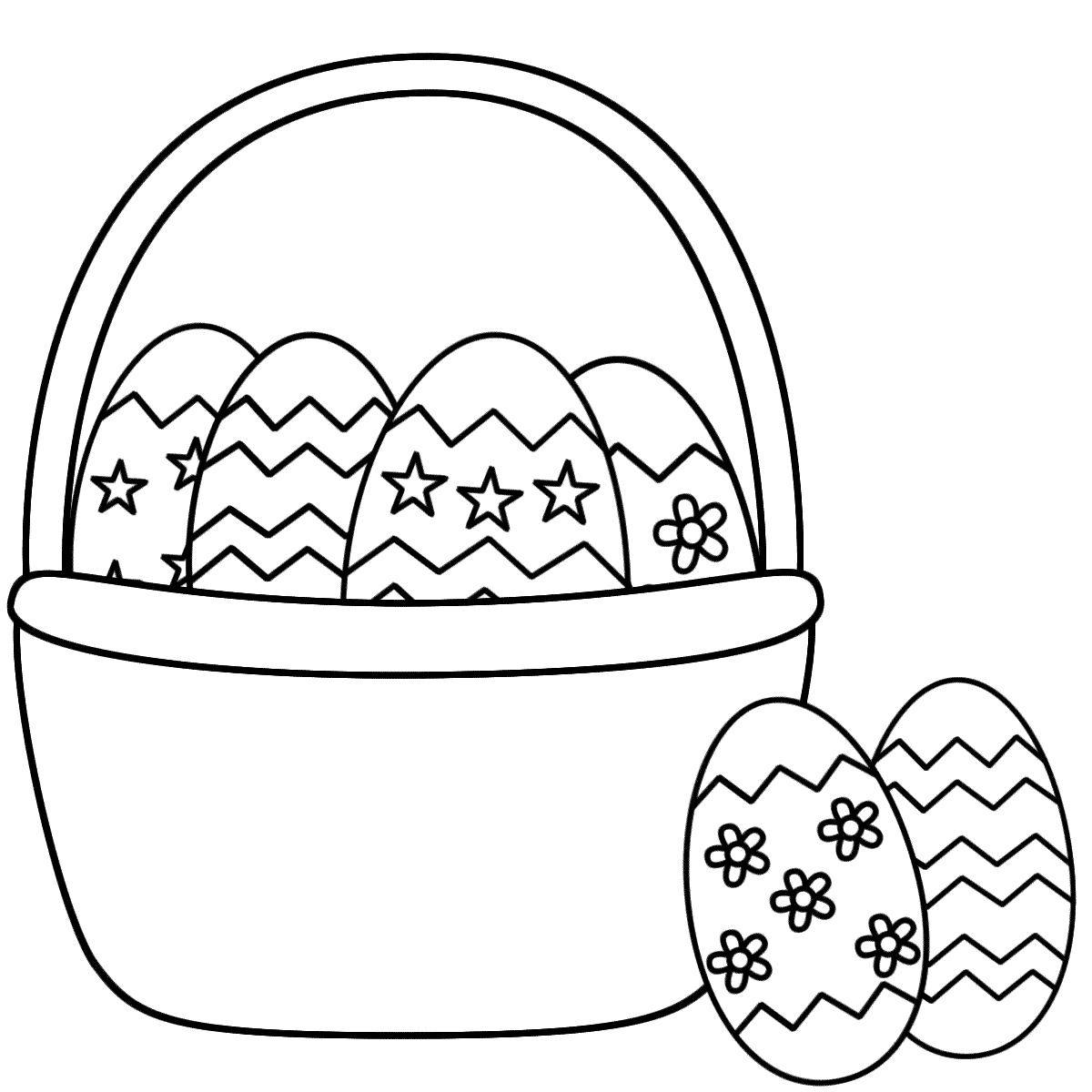 1200x1200 Easter Basket Coloring Pages Freecolorngpages Co Throughout