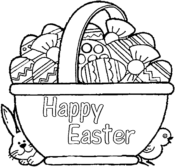 672x643 Easter Basket Coloring Pages Easter Basket Coloring Page Free