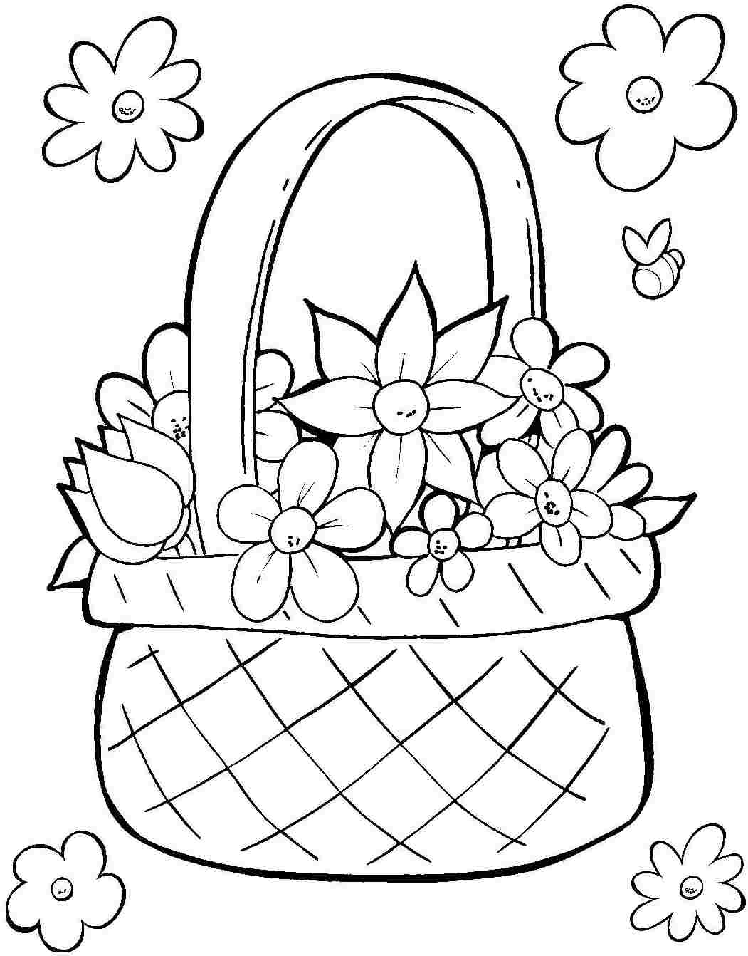 1051x1342 Easter Basket Coloring Page Printables