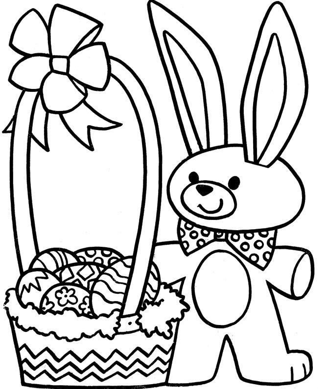670x796 Easter Bunny And Eggs Coloring Pages For Kids Childrens Free