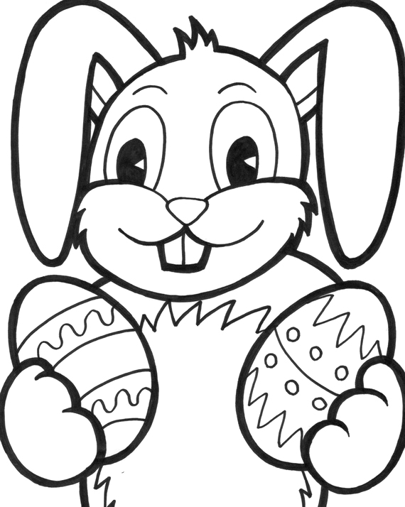 570x714 Bunny With And Easter Face Coloring Pages