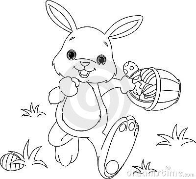 400x365 Easter Bunny Hiding Eggs Coloring Page Anything Easter