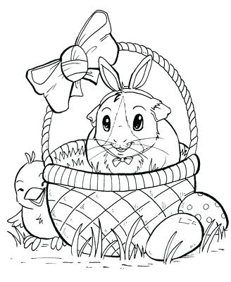 Easter Bunny With Basket Coloring Pages at GetDrawings | Free download