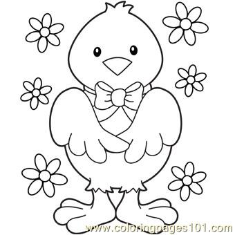 340x340 Easter Chick Coloring Page