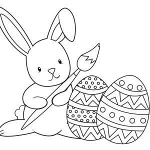 300x300 Easter Rabbit Coloring Pages Free Fresh Easter Bunny Coloring