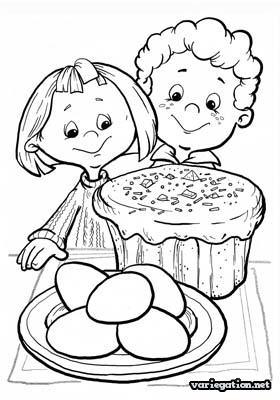 280x400 Easter Coloring Pages Children And Easter Cakes Coloring Pages