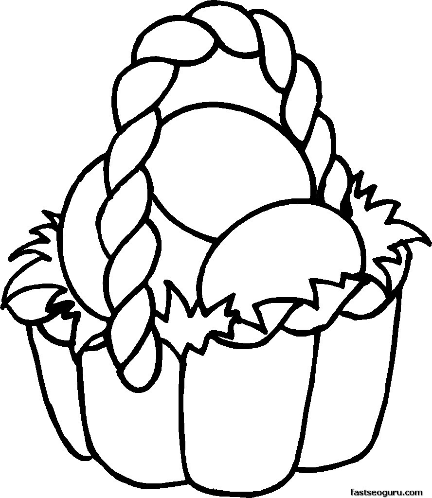 888x1024 Free Printable Easter Coloring Pages For Kids Basket Throughout