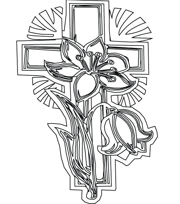 585x664 Printable Cross Coloring Pages School Adult Easter To Print