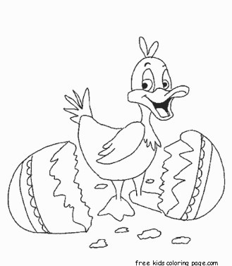 329x377 Happy Easter Egg And Cute Duck Coloring Pages For Kidsfree
