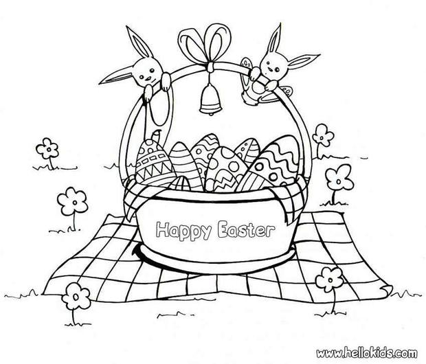 620x530 Chocolate Egg Basket Coloring Pages