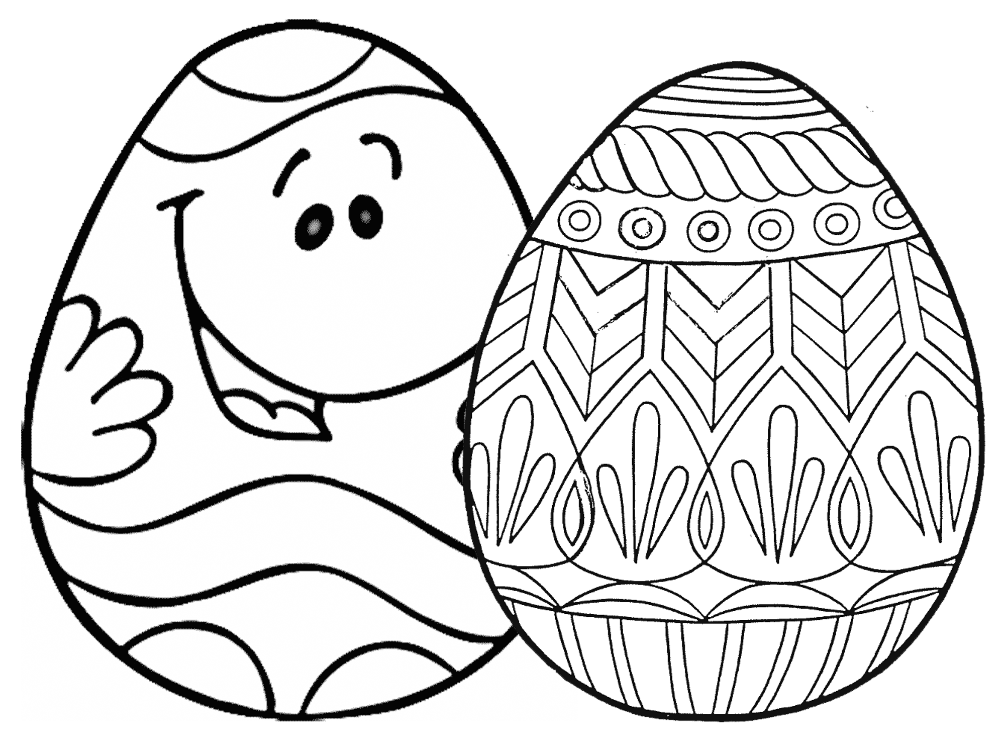 2000x1500 Beautiful Decoration Easter Egg Coloring Page Free Printable