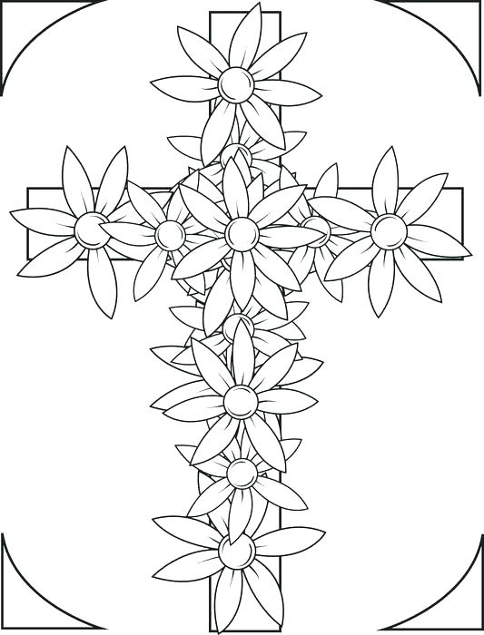 533x700 Easter Flower Coloring Pages Free Cross Coloring Pages Cross