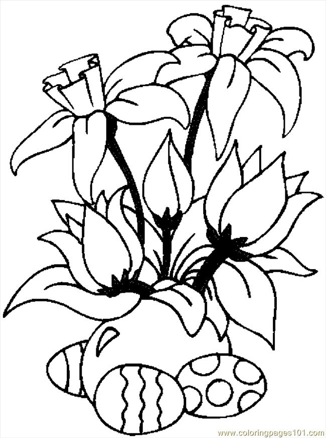 650x874 Easter Flowers Coloring Pages