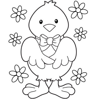 340x340 Baby Chick With Flowers