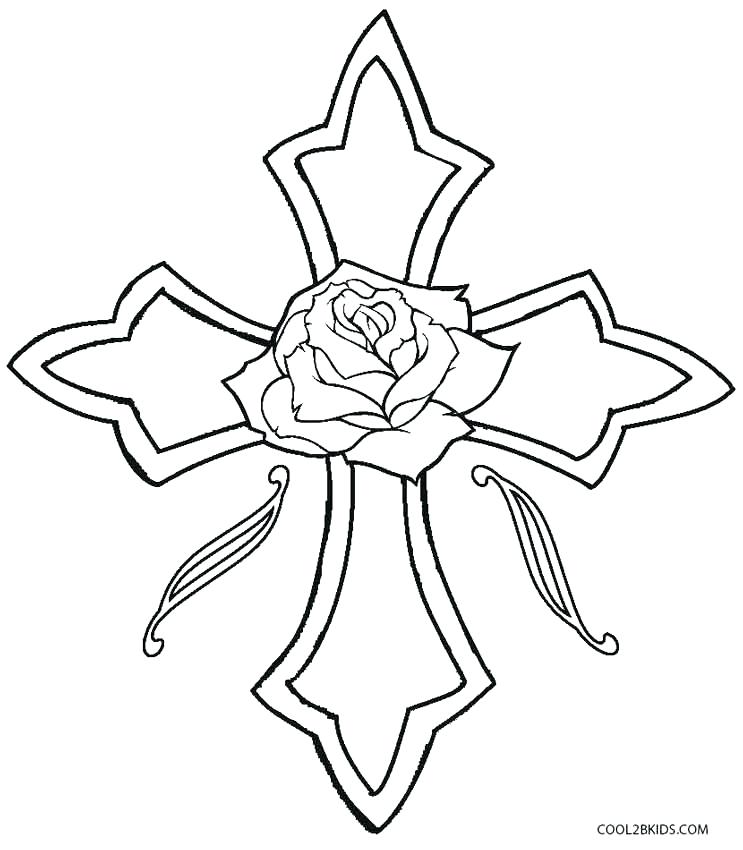 743x850 Easter Coloring Pages With Crosses Heart With Flowers Coloring