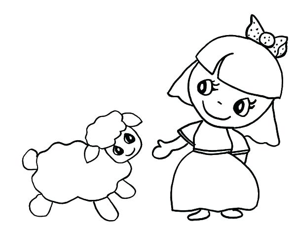 600x464 Lamb Coloring Pages Cartoon Of Had A Little Lamb Coloring Pages