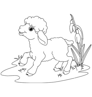 380x400 Easter Lamb Coloring Page Vector Ovelhinhas