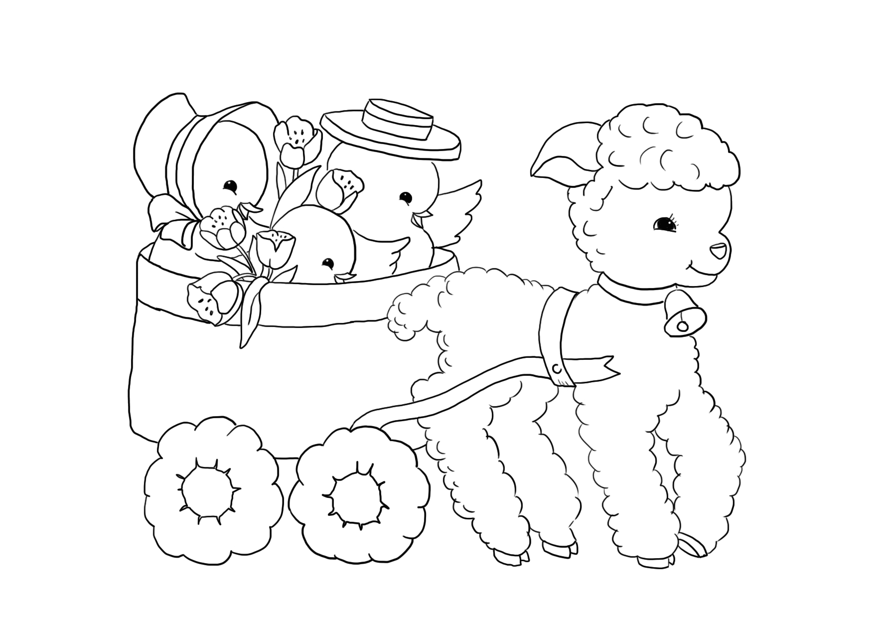1754x1240 Easter Coloring Pages