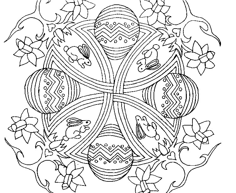 753x615 Adult Coloring Page Easter Mandala Of Easter