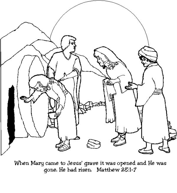 600x654 Bible Coloring Pages Jesus Resurrection