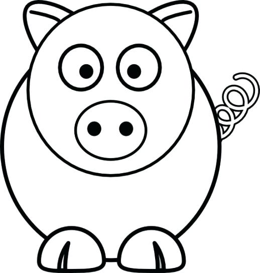 518x544 Easy Animal Coloring Pages Simple Pig Coloring Pages Preschool