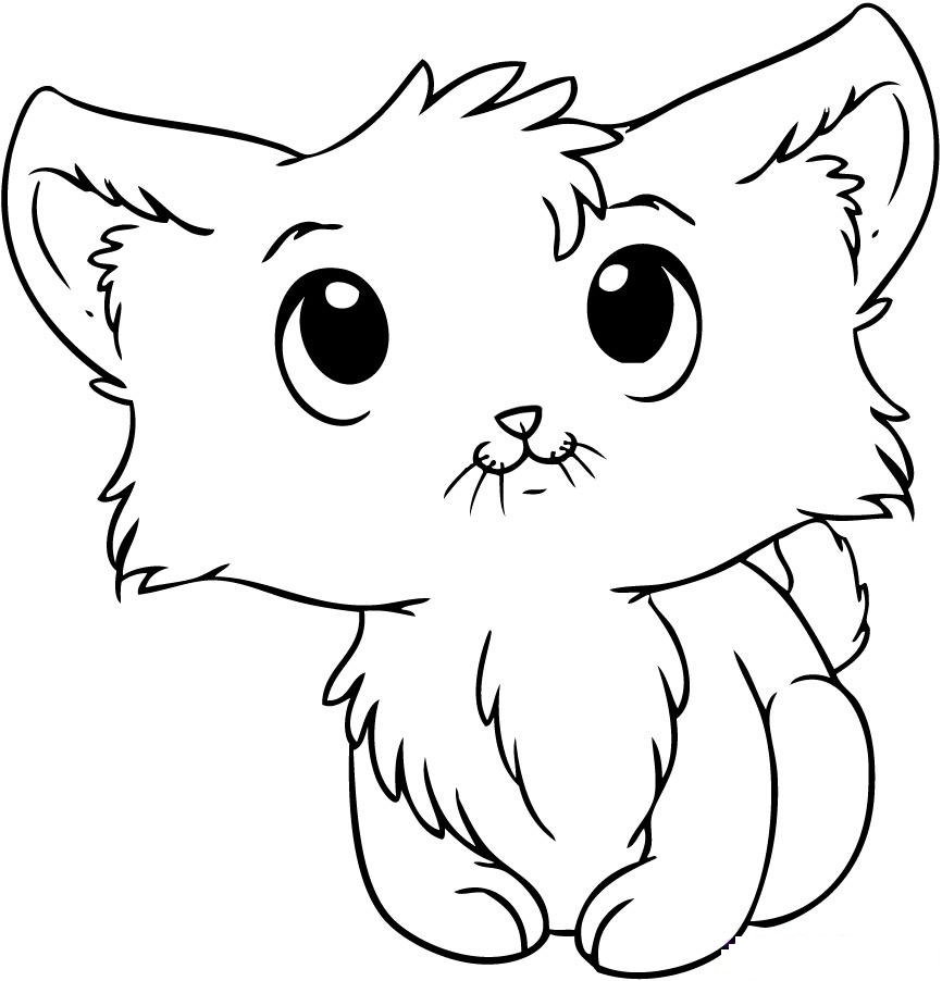 866x902 Kitty Cat Coloring Pages