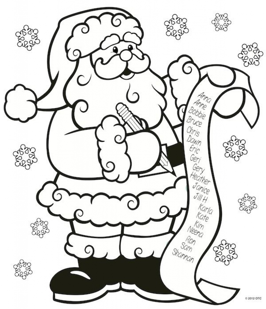 884x1024 Easy Christmas Coloring Pages