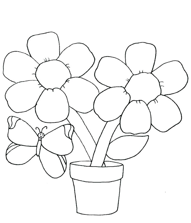 790x922 Coloring Pages Of Flowers Easy Flower Coloring Pages Flower