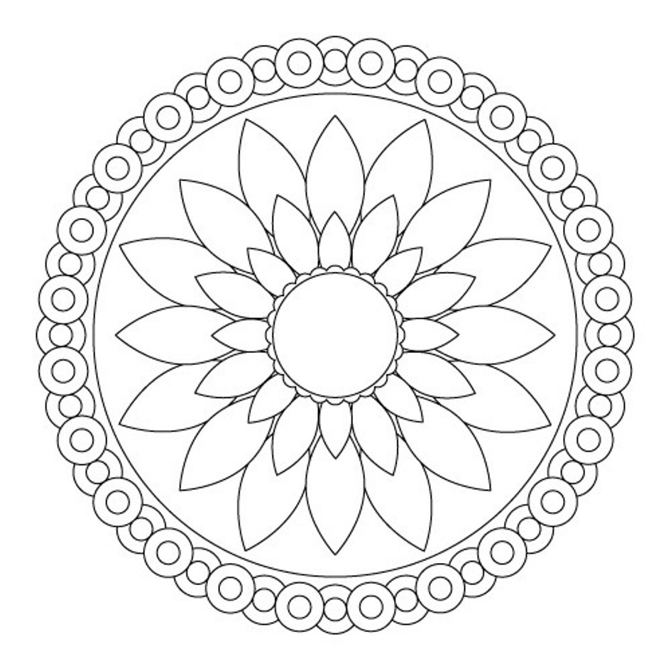 945x945 Coloring Pages Flower Free Printable Easy Lovely Acpra
