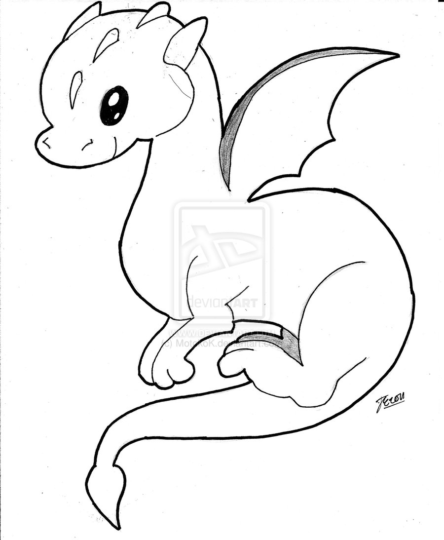 900x1094 Baby Dragon Drawing Easy