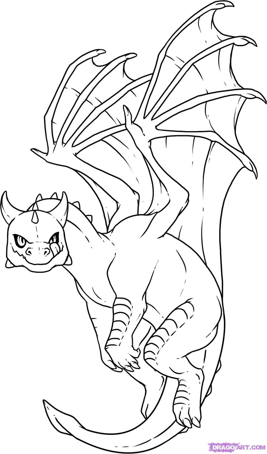 900x1527 Dragon Coloring Pages How To Draw Baby Dragon, Step