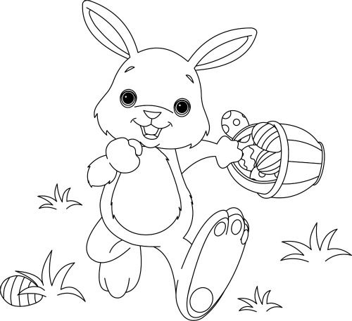 500x457 Easter Rabbit Coloring Page Easy Easter Crafts For Kids