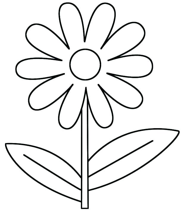 615x718 Easy Flower Coloring Pages Flower Coloring Pages Free Flower