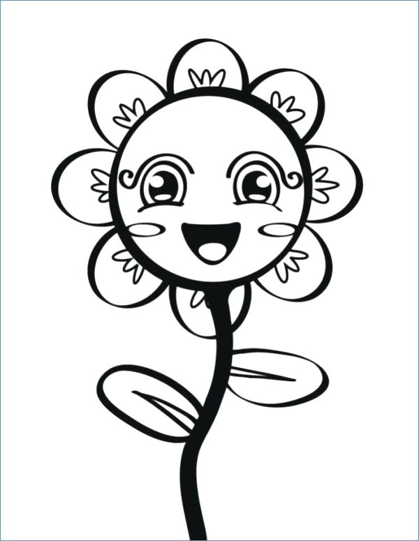 600x775 Easy Flower Coloring Pages Kids