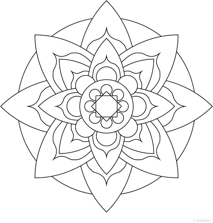 736x771 Meditation Mandala Coloring Pages Flower Mandala Coloring Pages