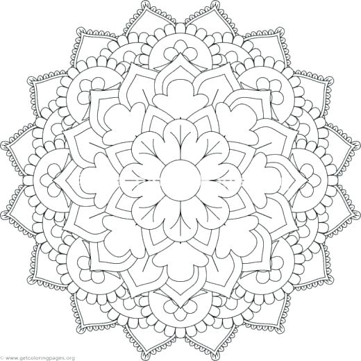520x520 Flower Mandala Coloring Pages Coloring Page Mandala Flower Mandala