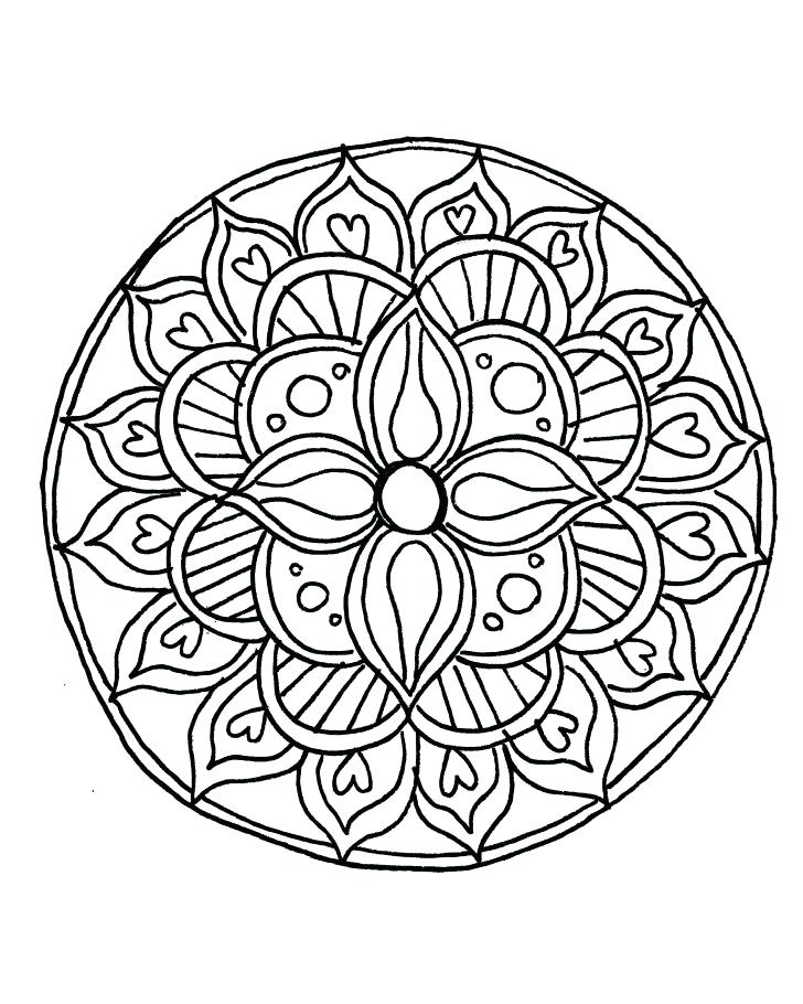 728x910 Easy Mandala Coloring Pages