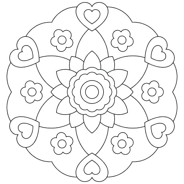 615x615 Easy Flower Coloring Pages Flowers Coloring Pages Easy Flower