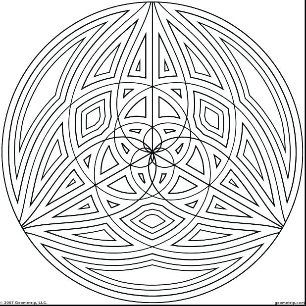 618x618 Geometric Coloring Pages Circle Coloring Pages Easy Geometric