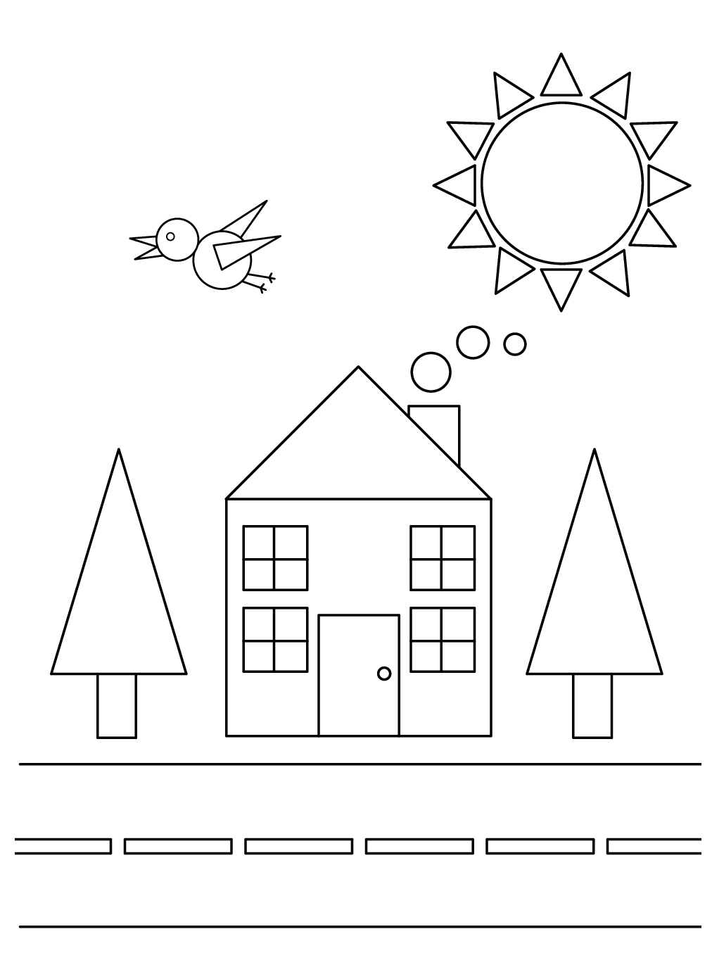 1012x1354 Easy Geometric Coloring Page Drawing Language